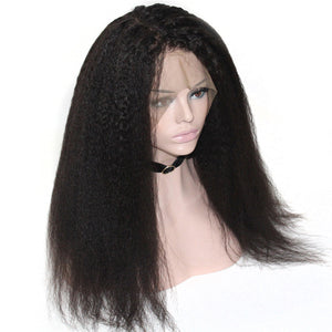Brazilian kinky straight yaky 4x4 lace wig