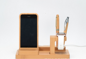 Bamboo Wood and Mobile apple watch bracket charging