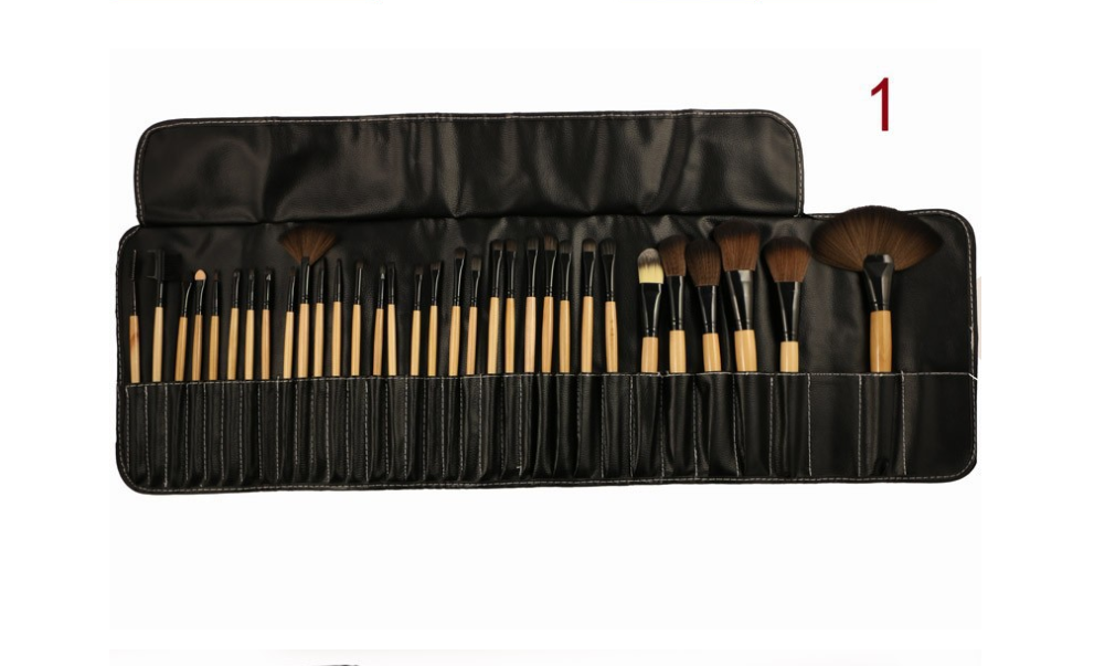 32 black make-up pinsel professional set