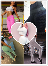 Laden Sie das Bild in den Galerie-Viewer, Leggings Women Gym High Waist Push Up Yoga Pants Jacquard Fitness Sports Running Pants