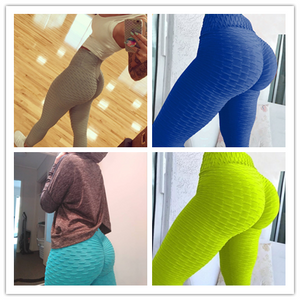 Leggings Women Gym High Waist Push Up Yoga Pants Jacquard Fitness Sports Running Pants