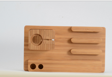 Load image into Gallery viewer, Bamboo Wood and Mobile apple watch bracket charging