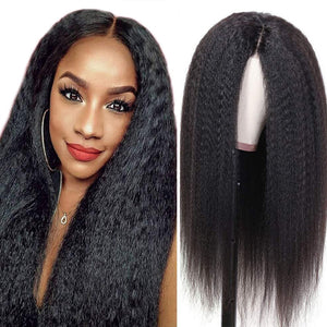 Brazilian kinky straight yaky 4x4 lace wig