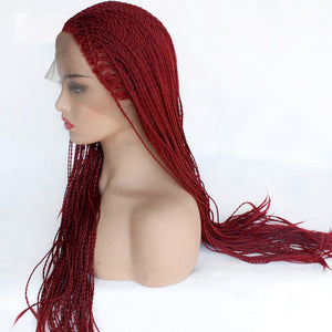 African three strands of braids RED